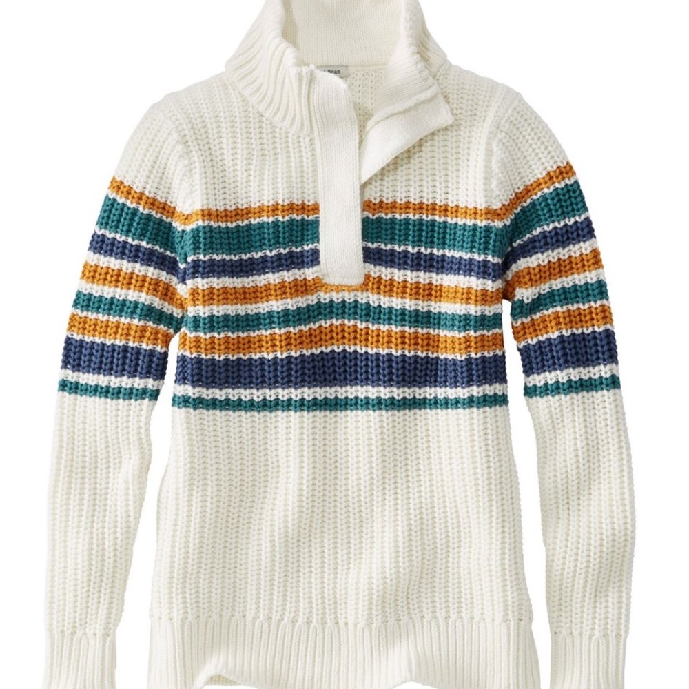 Rope‎ Stitch Shaker Mockneck Henley, Stripe